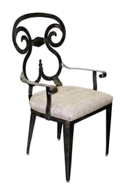 Lane brushed stainless steel armchair