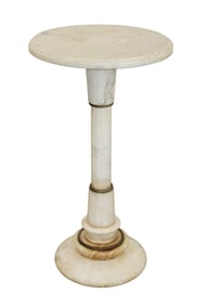 French Art Deco style marble pedestal side table