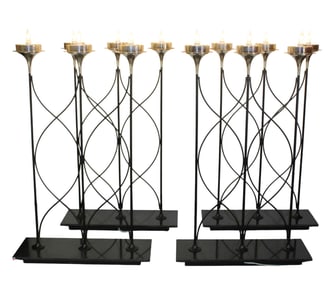 Lot of 4 mid century modern torchiere floor lamps