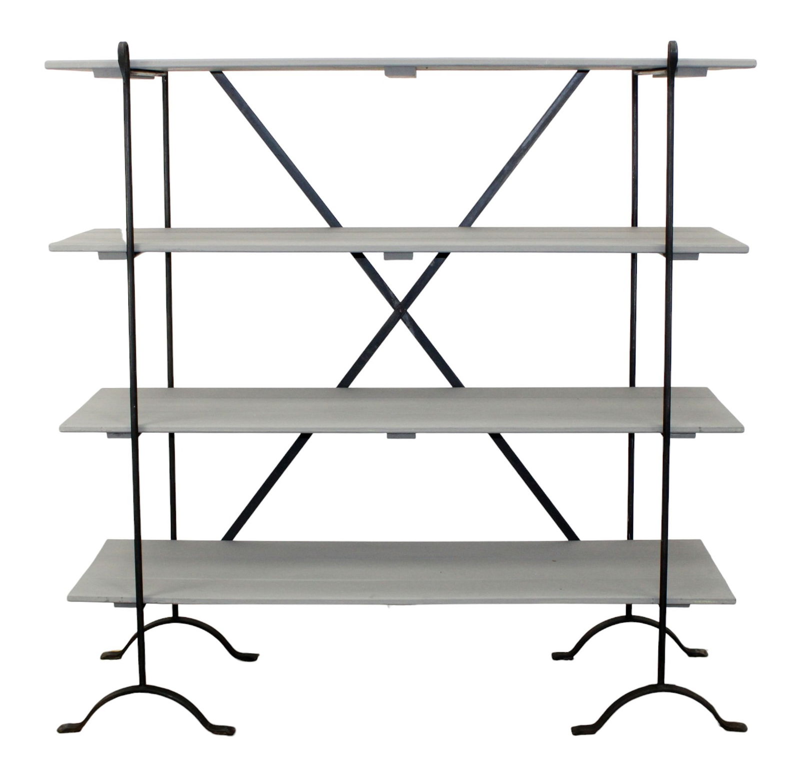 Industrial open bookshelf in iron with wood shelves (1 of 8)