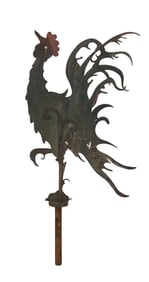 French iron Rooster weathervane finial