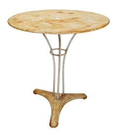 French painted iron garden bistro table