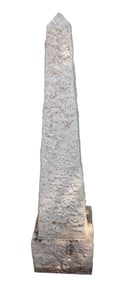 Carved granite garden obelisk