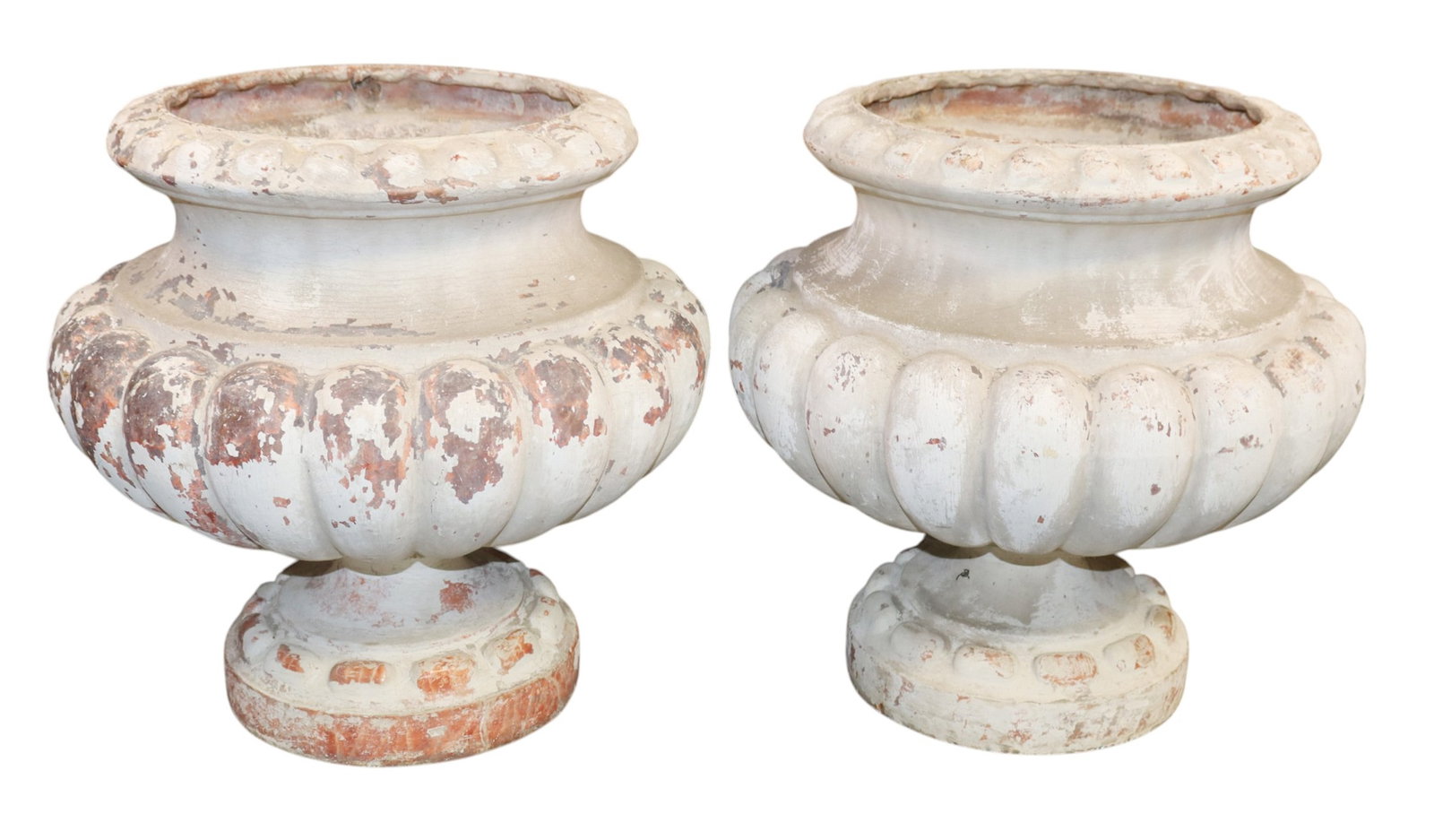 Pair of French cast iron classical garden urns (1 of 6)