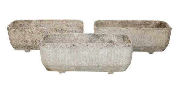 Lot of 3 French trough planters