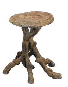 French faux bois concrete side table