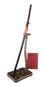 Japanese Katana with stand and book