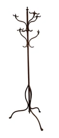French Art Nouveau cast iron coat rack