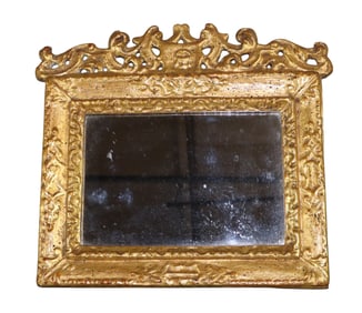 Borghese gilt mirror with decorative crest