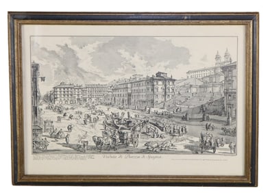 Italian "Veduta di Piazza di Spagna" after Giovanni Battista Piranesi