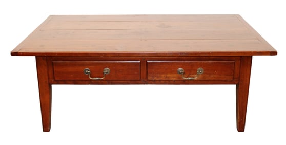 French walnut 2 drawer coffee table