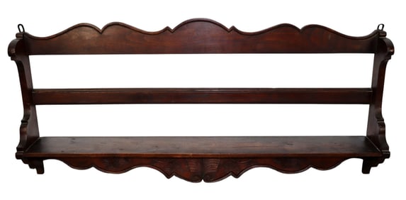 French Provincial oak wall mount shelf