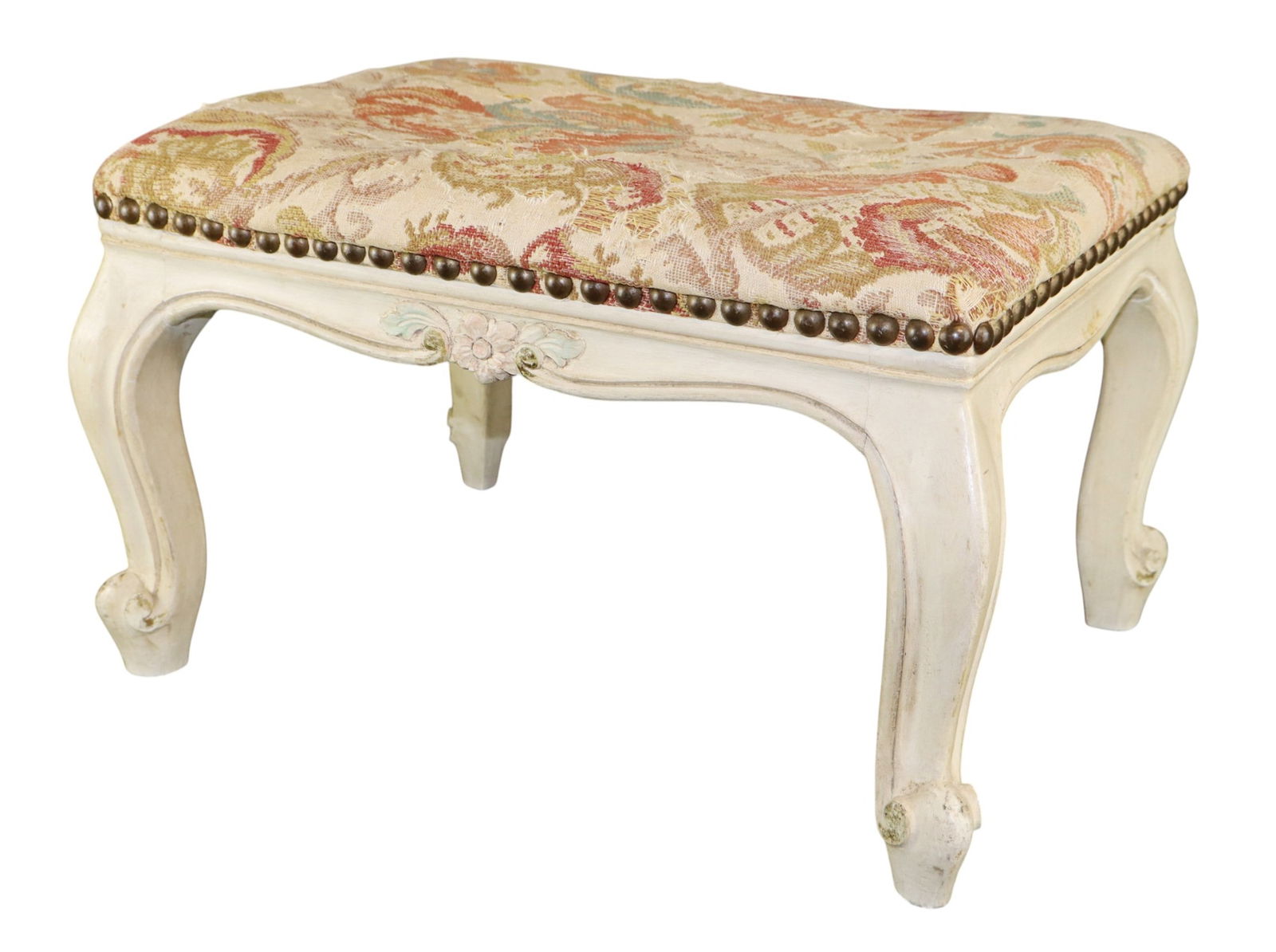 French Louis XV style painted footstool (1 of 7)