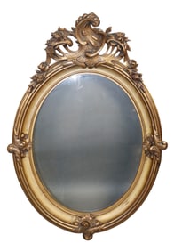 French Louis XV style giltwood oval frame