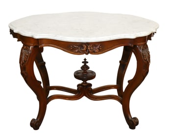 American Victorian marble top parlor table