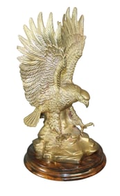 Brass desktop eagle sculpture