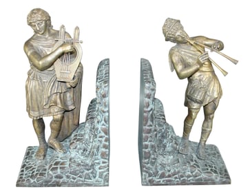 Pair of Maitland Smith figural bookends