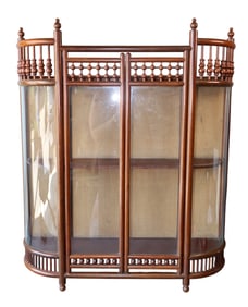Bentwood stick and ball wall mount display cabinet