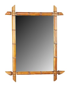 French faux bamboo framed mirror