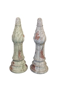 Pair of French terra cotta architectural finials