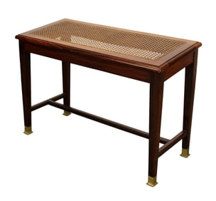 French caned seat slanted piano bench