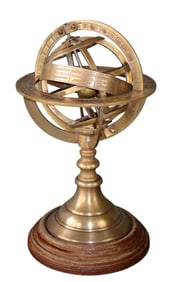 Bronze tabletop armillary marked G. Gobille