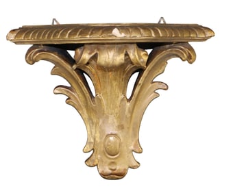 Gilt wall shelf with acanthus leaf design