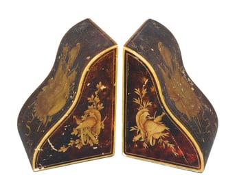 Pair of painted bookends marked J.O. Wilson