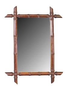 French faux bamboo framed mirror