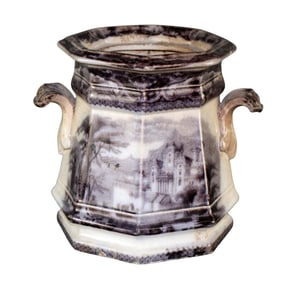 Mulberry transferware ironstone sugar jar