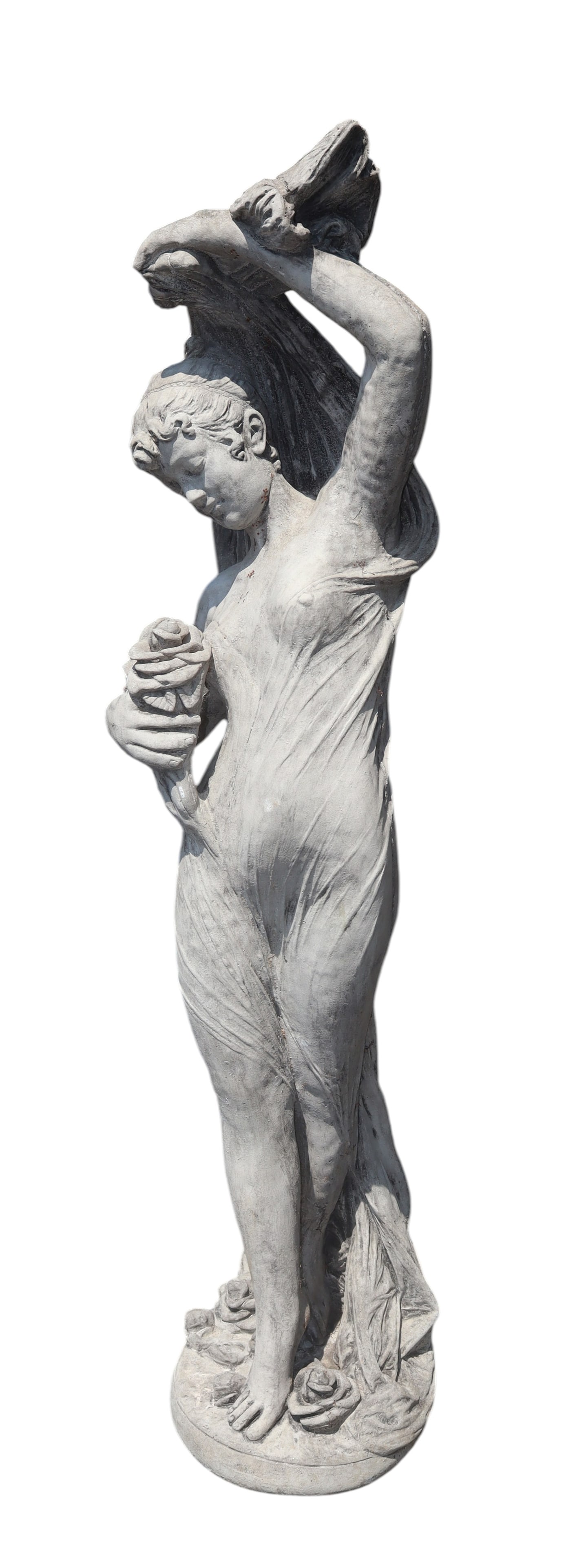 Cast concrete female figural garden statue (1 of 7)