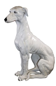 Italian ceramic greyhound sculpture