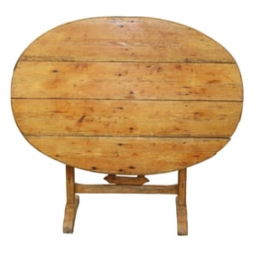 French tilt top vintners table in pine