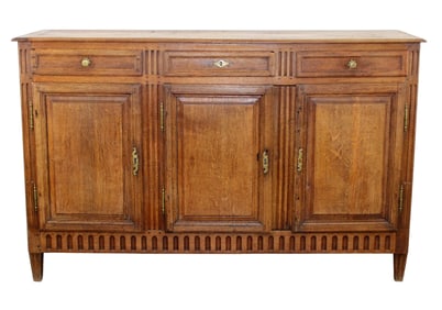 French Louis XVI style 3 door enfilade in oak