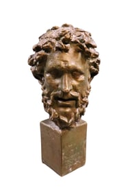 French bronze bust of a bearded man