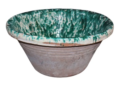 French speckle glazed terra cotta tian bowl