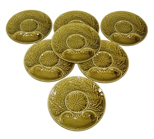 Set of 7 French Gien artichoke plates