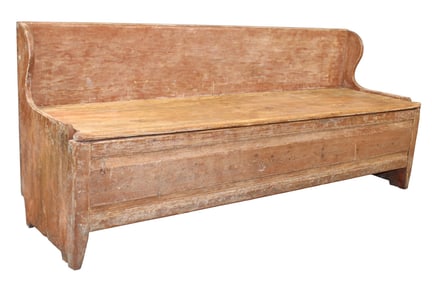 Swedish farmhouse kitchen bench in pine with trundle