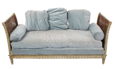 French Louis XVI style caned daybed