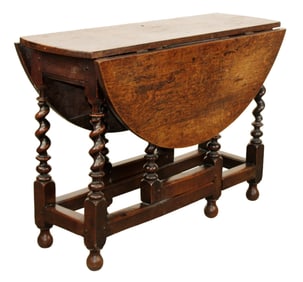 English gate leg, barley twist, drop side table in oak
