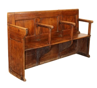 French 3 seat pew bench in pine