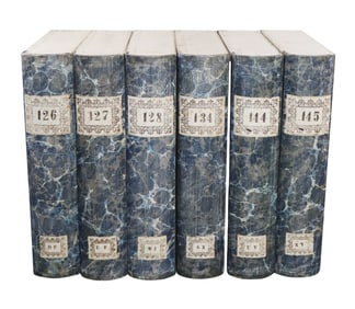 Set of 6 Italian book form folio boxes