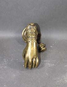 French bronze door knocker lady's hand