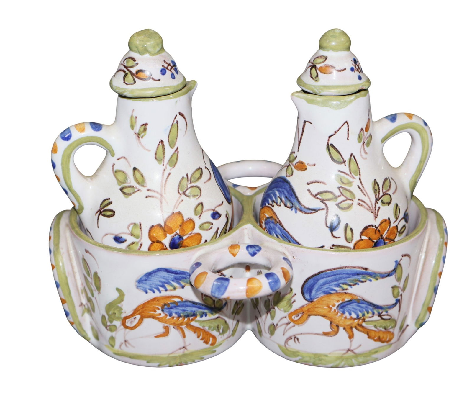 French Martre Tolosane hand painted cruet set with birds (1 of 8)