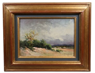 English oil on board landscape painting