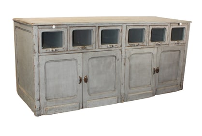 French farmhouse general store style kitchen cabinet