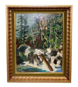 Antonio Cirino (Italian, 1889-1983) Oil on board of a landscape scene