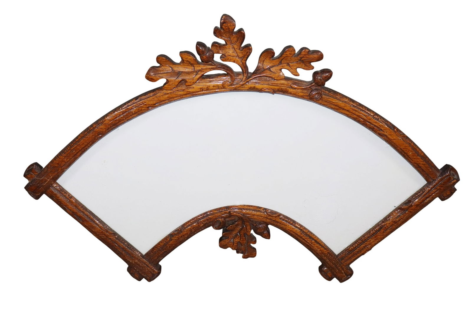 Swiss Black Forest carved oak curved frame with oak leaves (1 of 5)