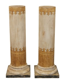 Pair of Italian painted pine pedestals