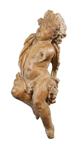 French 18th century carved altar cherub